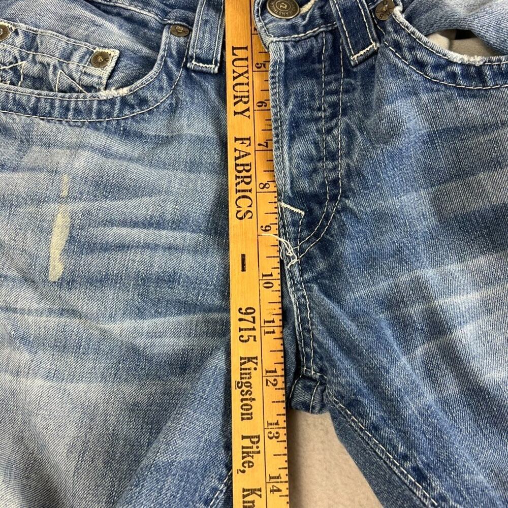 True Religion Jeans Men's Size 31 Geno Super T Straight Ombre Frayed Button Fly - Picture 15 of 16